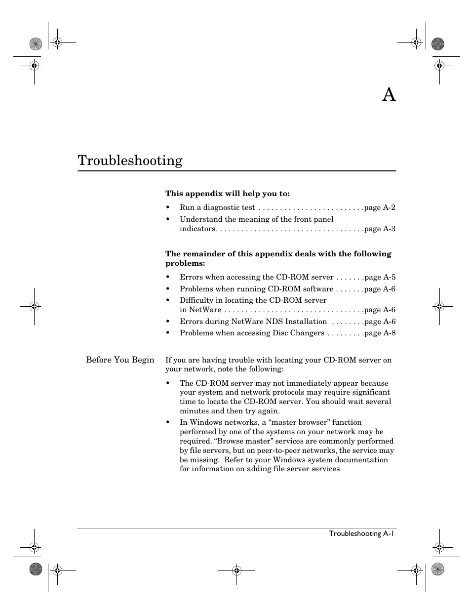 Troubleshooting, A. troubleshooting | HP Surestore NAS User Manual | Page 77 / 110