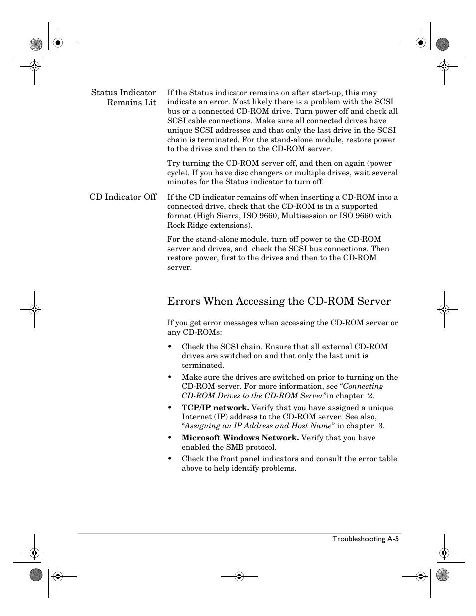 Errors when accessing the cd-rom server | HP Surestore NAS User Manual | Page 81 / 110