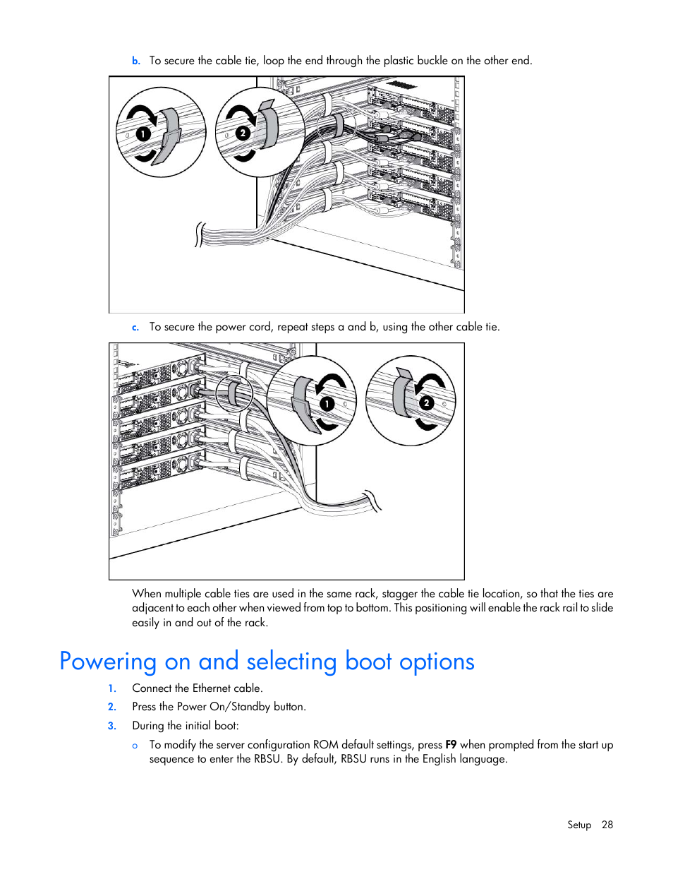 Powering on and selecting boot options | HP ProLiant DL320e Gen8 v2-Server User Manual | Page 28 / 100