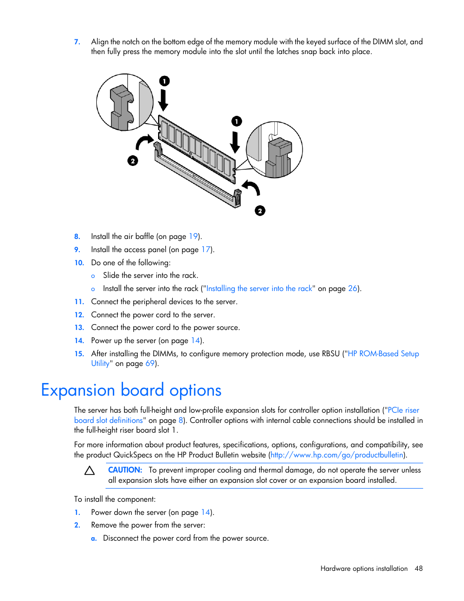 Expansion board options | HP ProLiant DL320e Gen8 v2-Server User Manual | Page 48 / 100