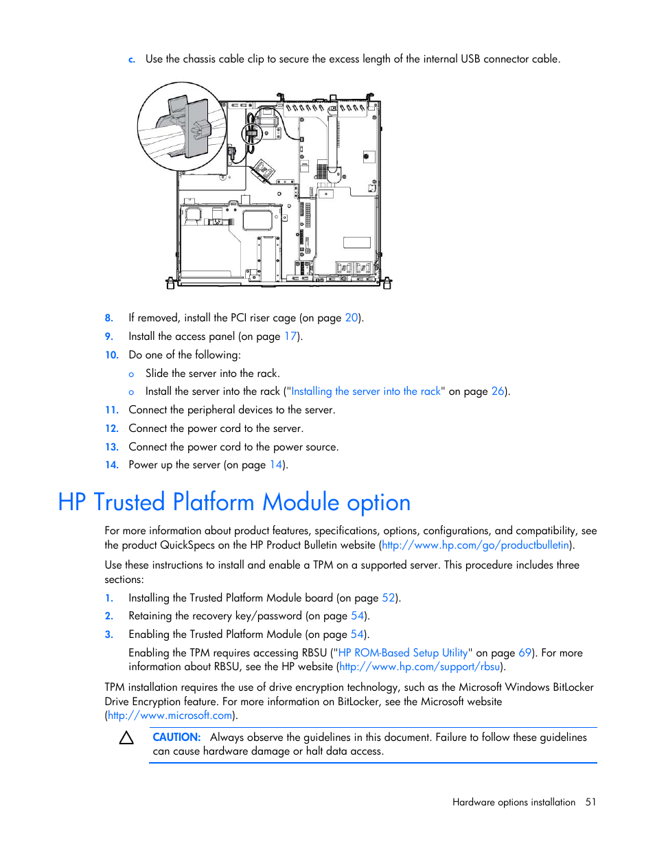 Hp trusted platform module option | HP ProLiant DL320e Gen8 v2-Server User Manual | Page 51 / 100