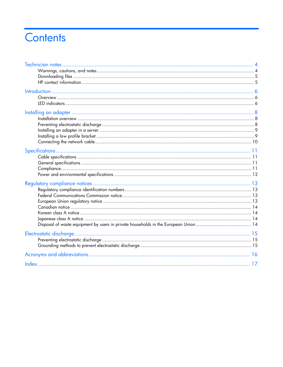 HP NC523SFP 10Gb 2-port Server Adapter User Manual | Page 3 / 17