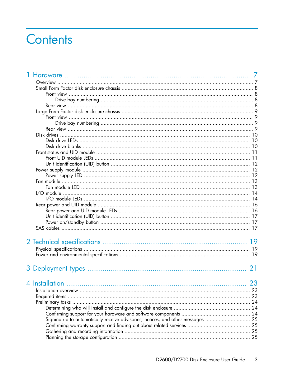 HP D2000 Disk Enclosures User Manual | Page 3 / 76