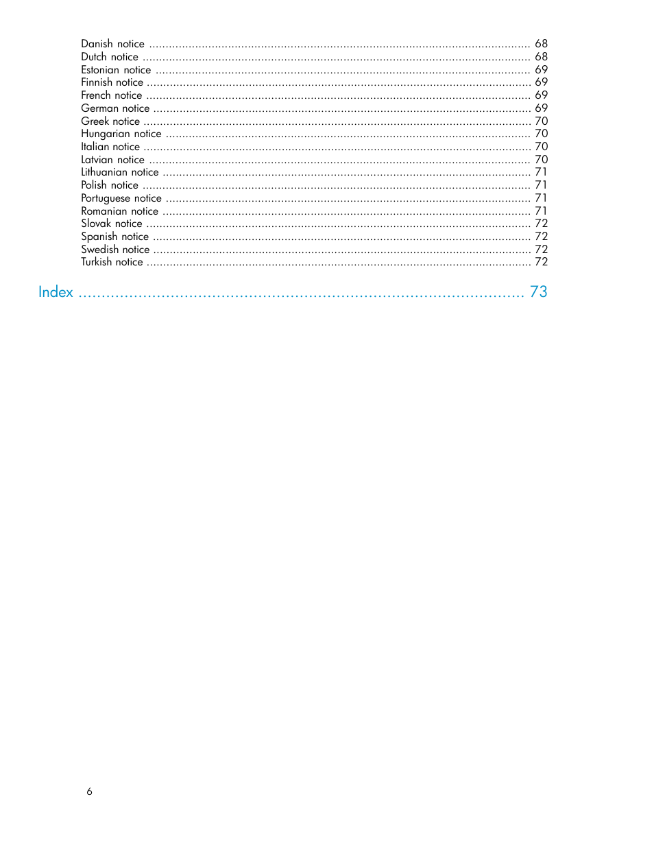 Index | HP D2000 Disk Enclosures User Manual | Page 6 / 76