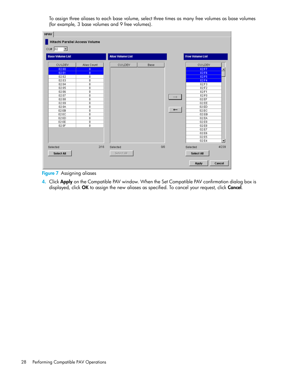 Figure 7 assigning aliases, 7 assigning aliases | HP StorageWorks XP Remote Web Console Software User Manual | Page 28 / 64