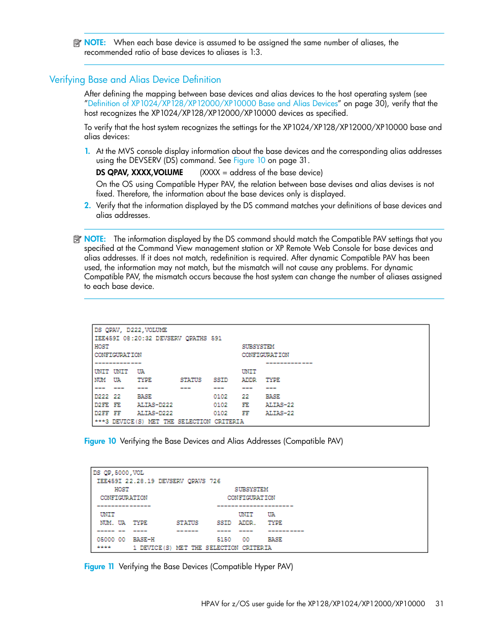 Verifying base and alias device definition | HP StorageWorks XP Remote Web Console Software User Manual | Page 31 / 64