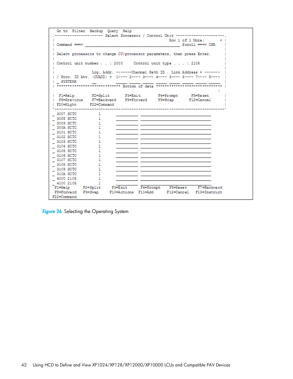 Figure 26 selecting the operating system, 26 selecting the operating system | HP StorageWorks XP Remote Web Console Software User Manual | Page 42 / 64