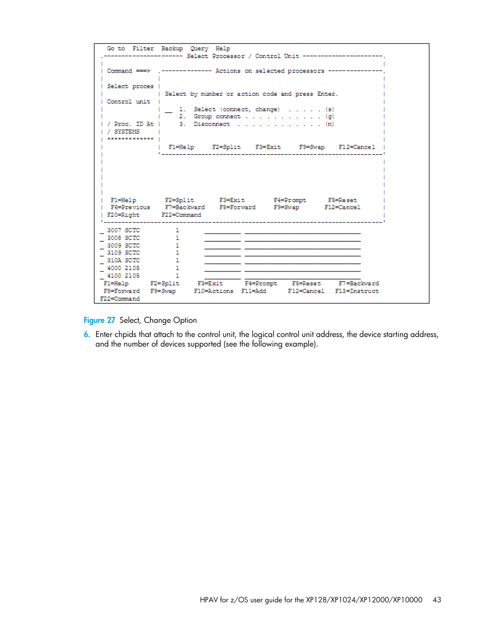 Figure 27 select, change option, 27 select, change option | HP StorageWorks XP Remote Web Console Software User Manual | Page 43 / 64