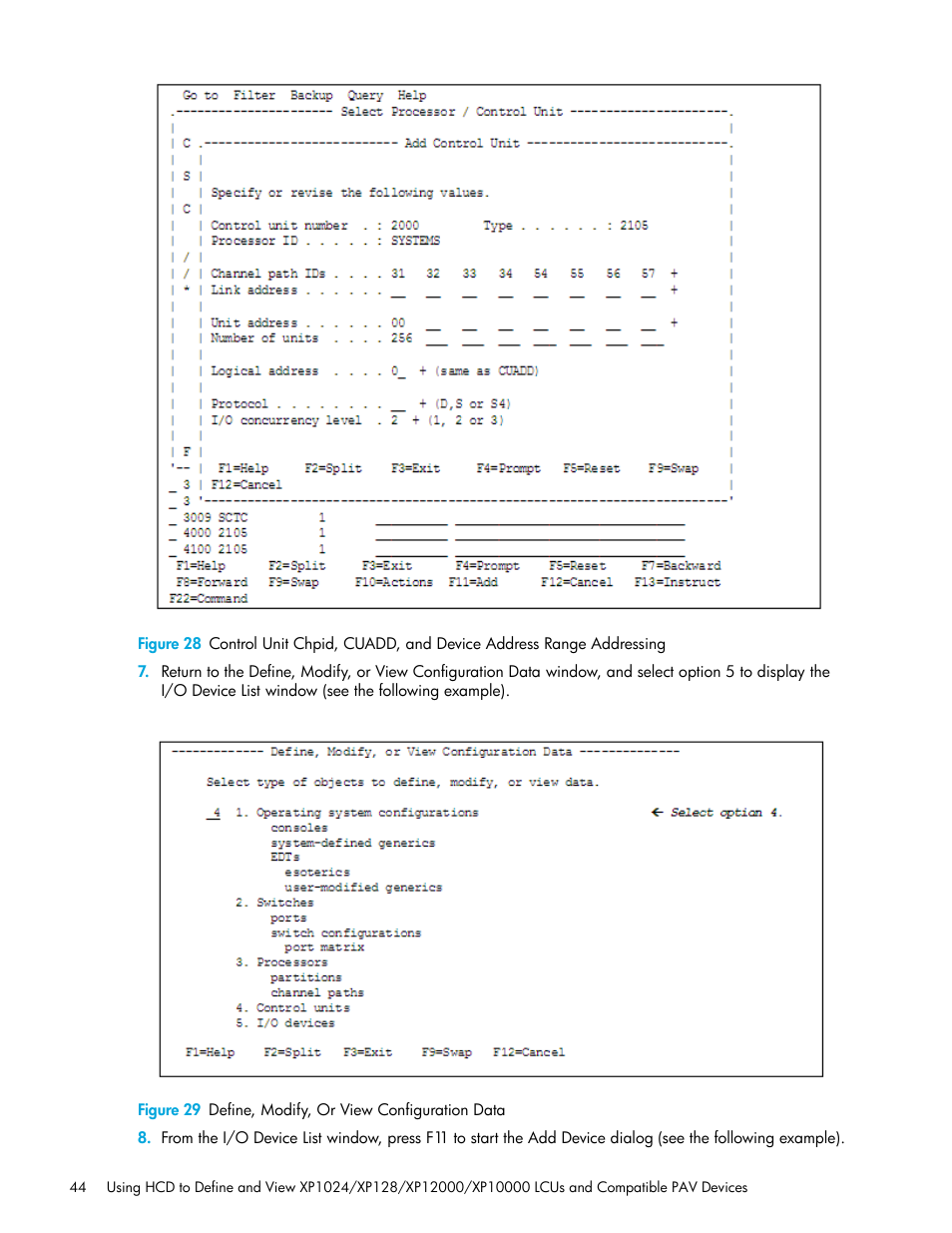 29 define, modify, or view configuration data | HP StorageWorks XP Remote Web Console Software User Manual | Page 44 / 64