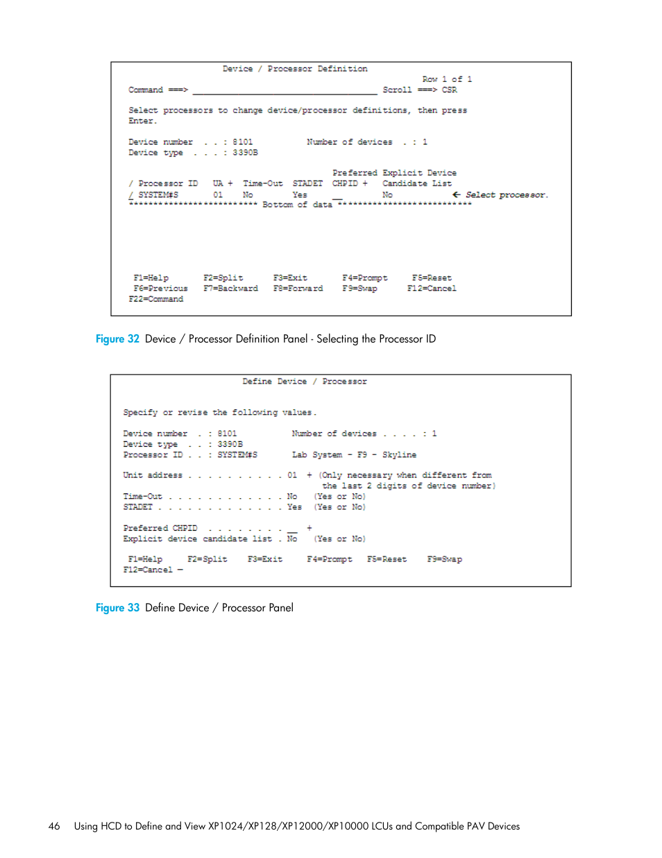 Figure 33 define device / processor panel, 33 define device / processor panel, Define device / processor panel | HP StorageWorks XP Remote Web Console Software User Manual | Page 46 / 64