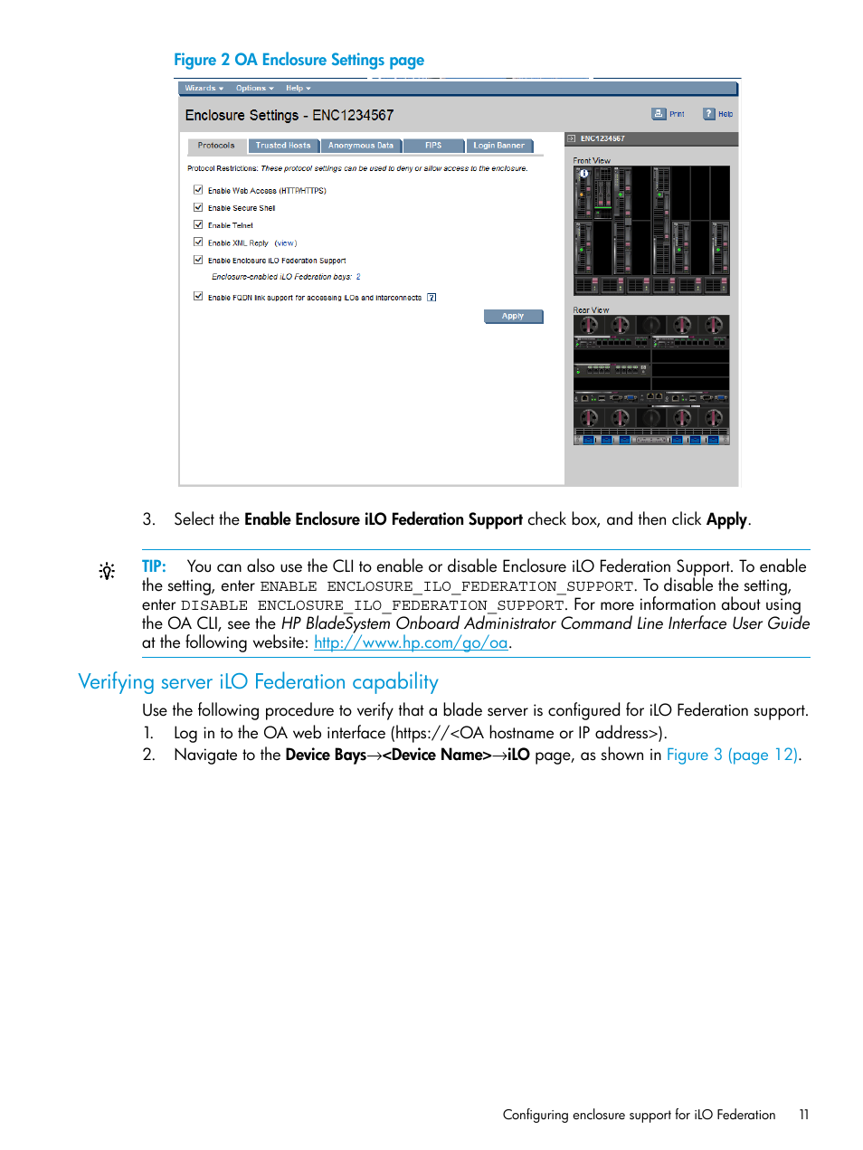Verifying server ilo federation capability | HP Integrated Lights-Out 4 User Manual | Page 11 / 45