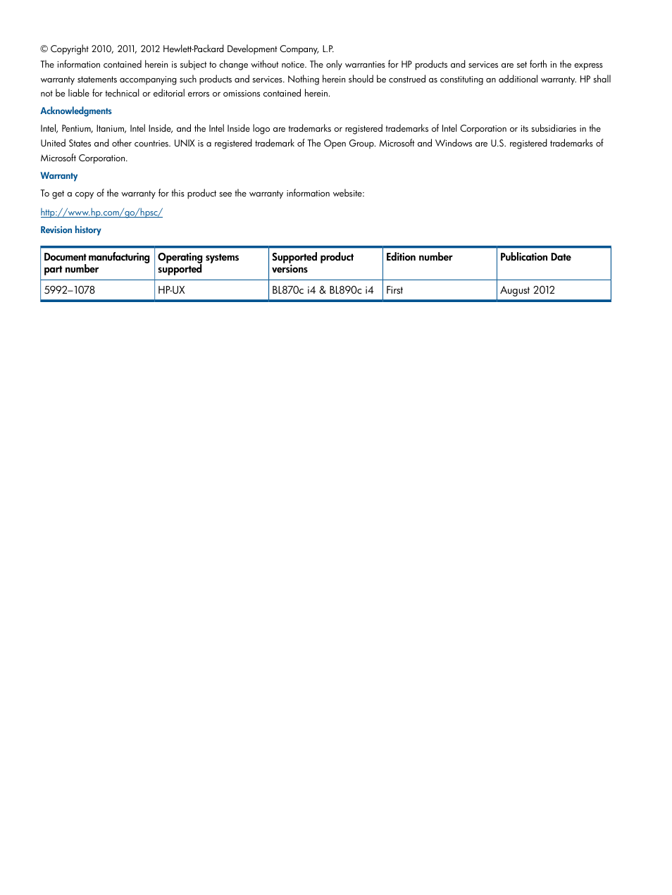 HP Integrity BL870c Server-Blade User Manual | Page 2 / 53