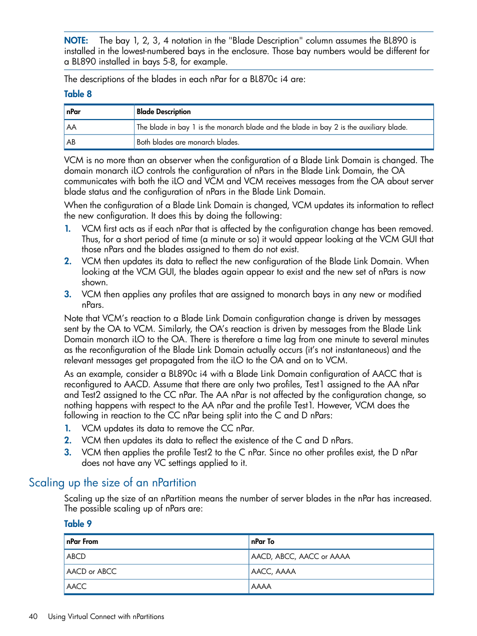 Scaling up the size of an npartition | HP Integrity BL870c Server-Blade User Manual | Page 40 / 53