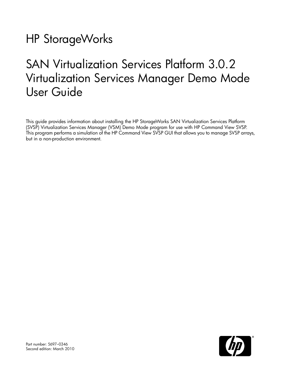 HP SAN Virtualization Services Platform User Manual | 38 pages