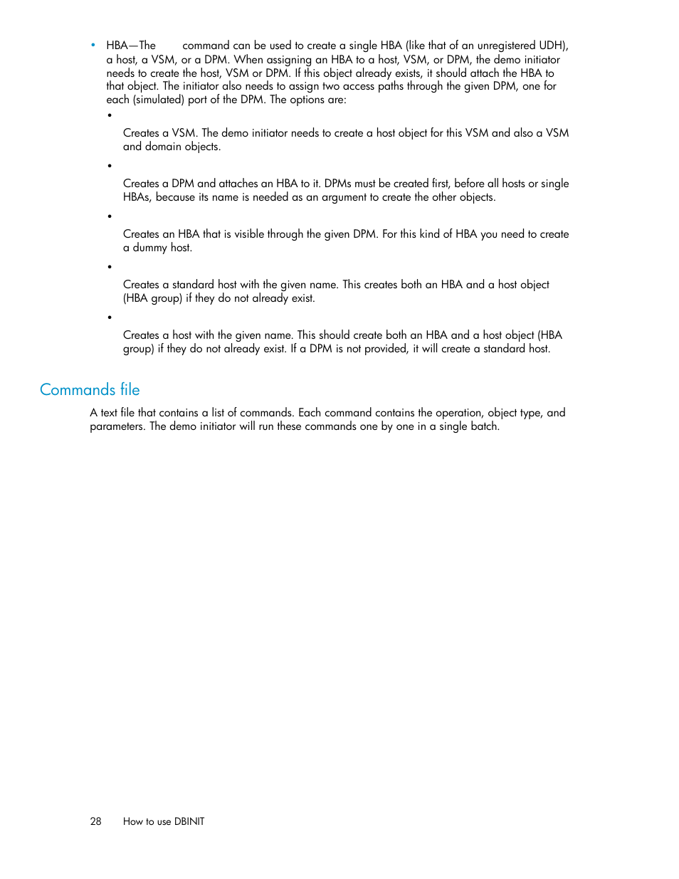 Commands file | HP SAN Virtualization Services Platform User Manual | Page 28 / 38