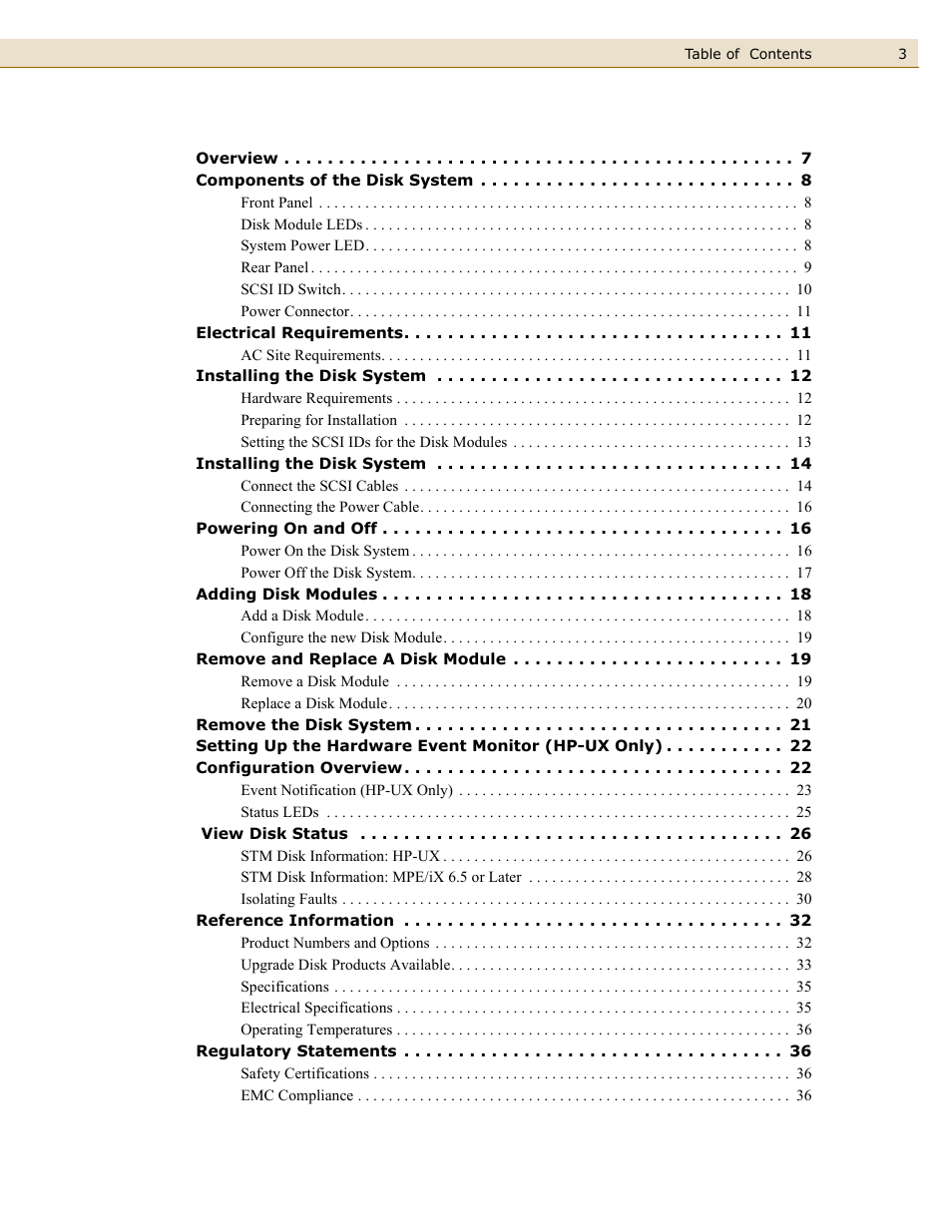 HP 2120 Disk System User Manual | Page 3 / 38