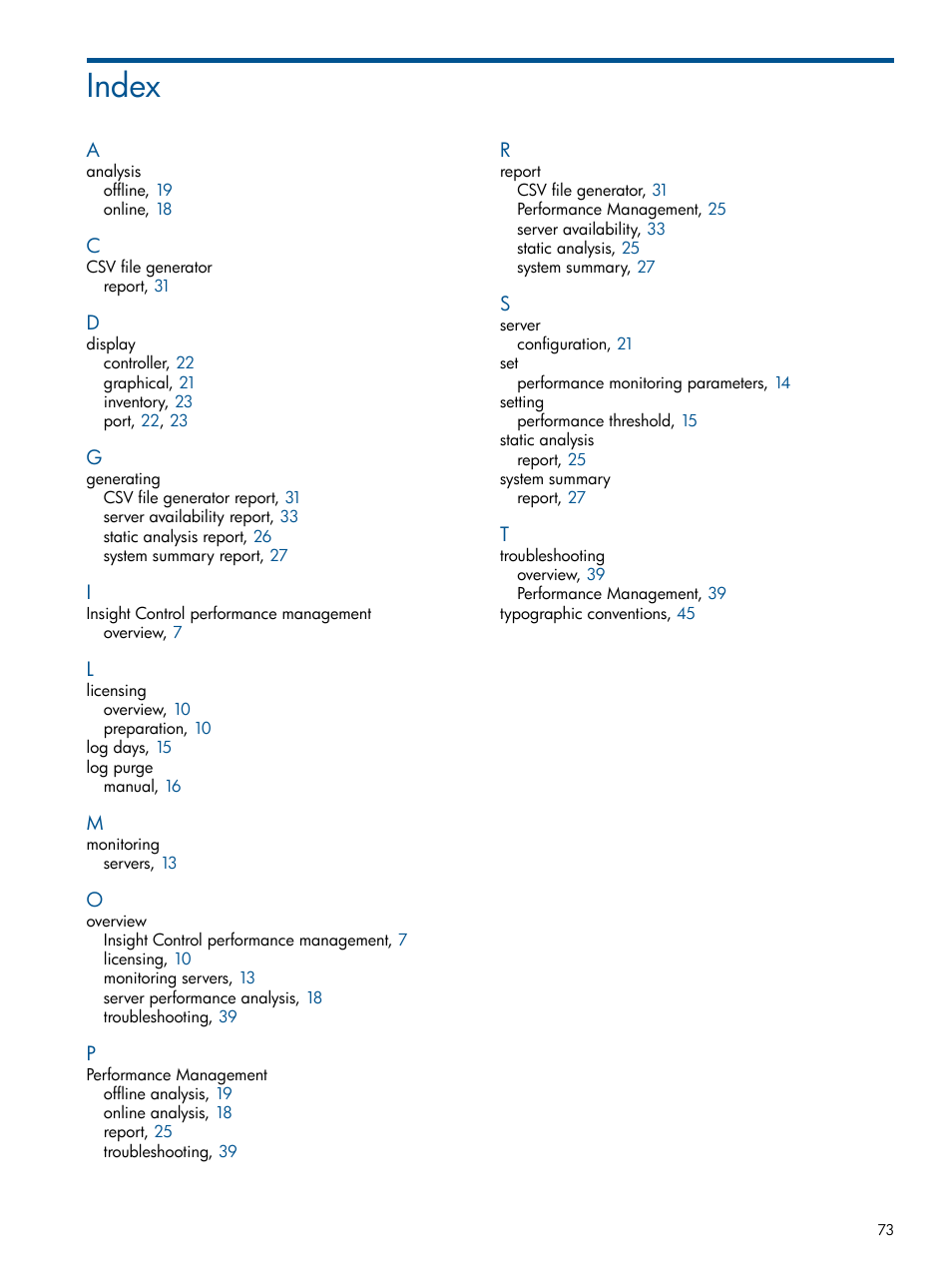 Index | HP Insight Control User Manual | Page 73 / 73