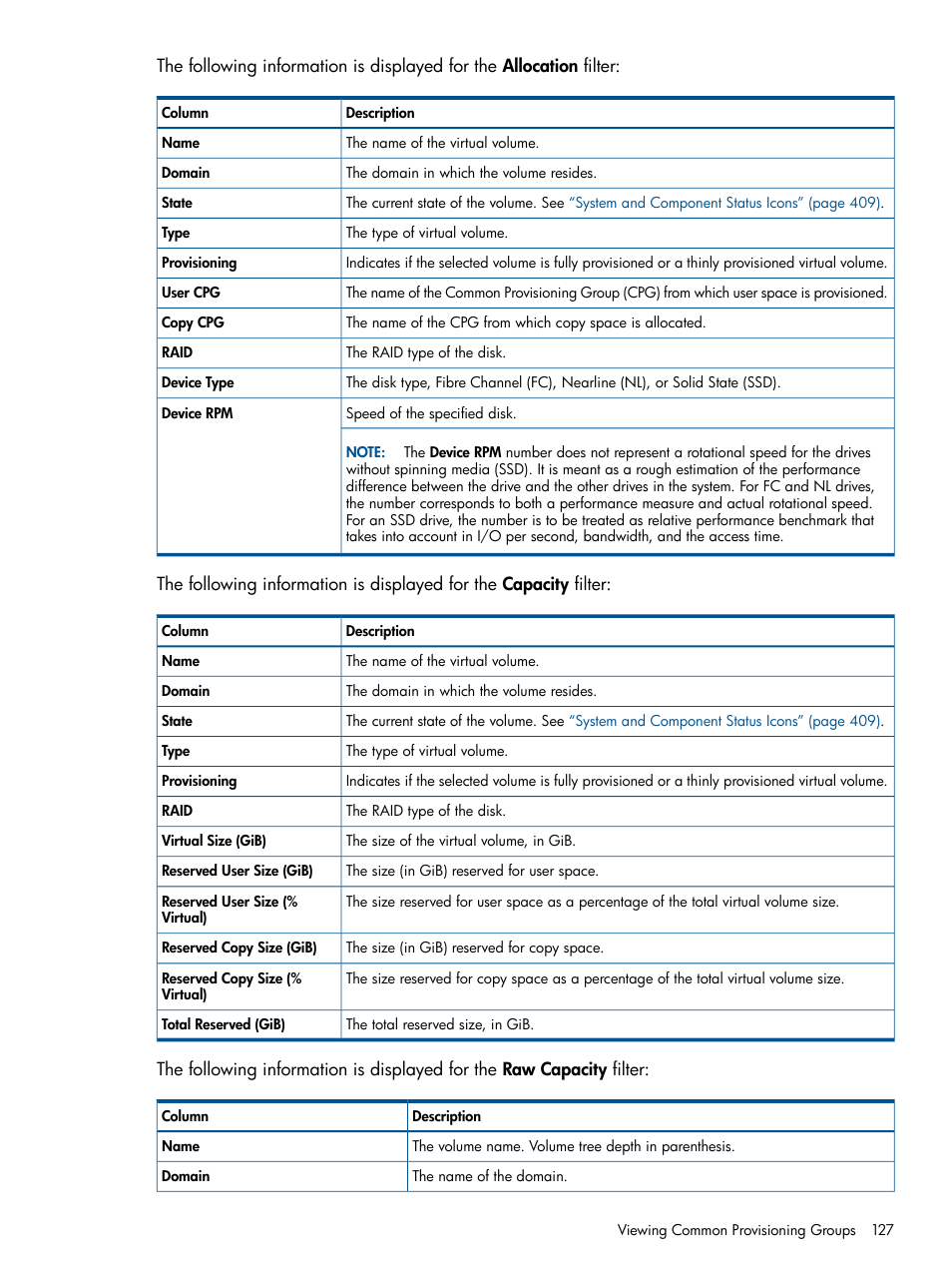 HP 3PAR Operating System Software User Manual | Page 127 / 426