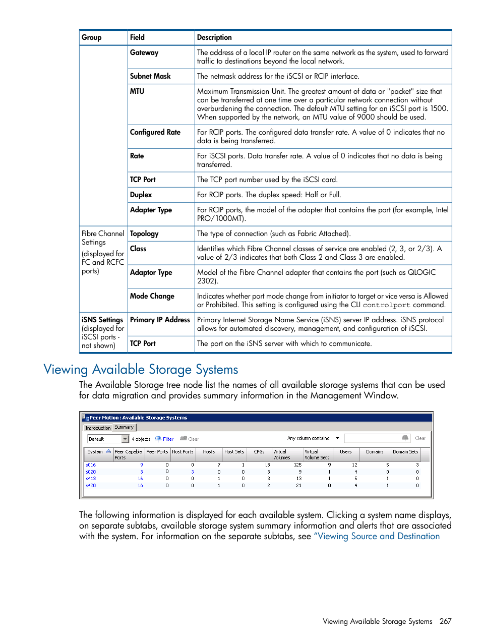 Viewing available storage systems | HP 3PAR Operating System Software User Manual | Page 267 / 426