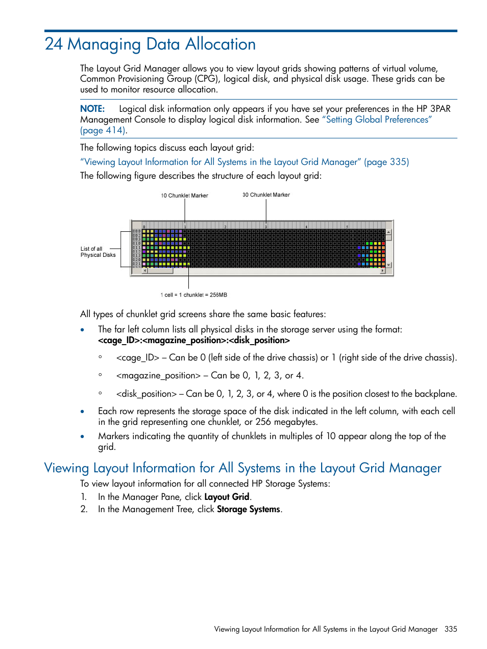 24 managing data allocation | HP 3PAR Operating System Software User Manual | Page 335 / 426