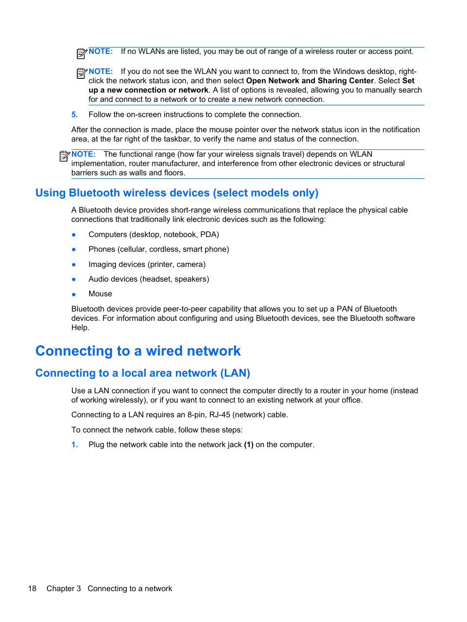 Connecting to a wired network, Connecting to a local area network (lan) | HP Pavilion TouchSmart 14-f040ca Sleekbook User Manual | Page 28 / 80