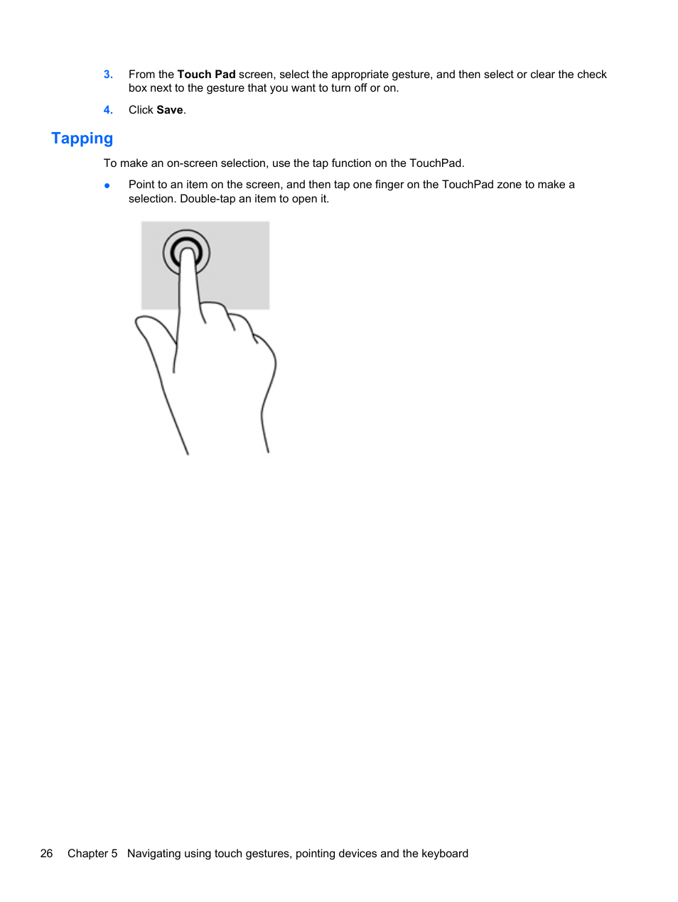 Tapping | HP Pavilion TouchSmart 14-f040ca Sleekbook User Manual | Page 36 / 80