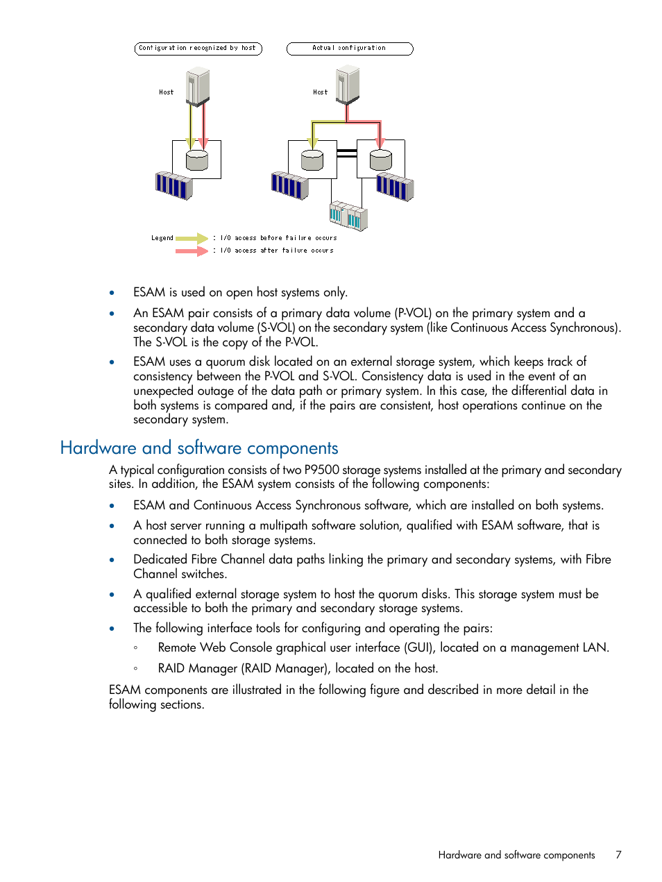 Hardware and software components | HP XP P9500 Storage User Manual | Page 7 / 81