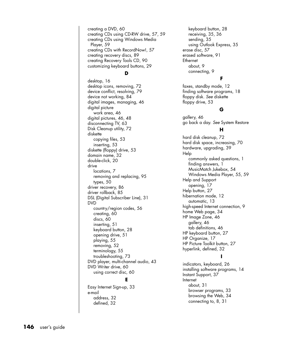 HP Pavilion a387x Desktop PC User Manual | Page 154 / 158