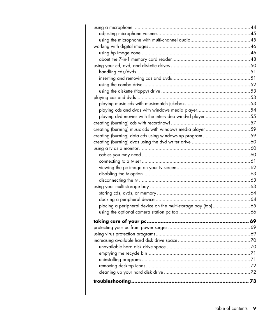 HP Pavilion a387x Desktop PC User Manual | Page 5 / 158