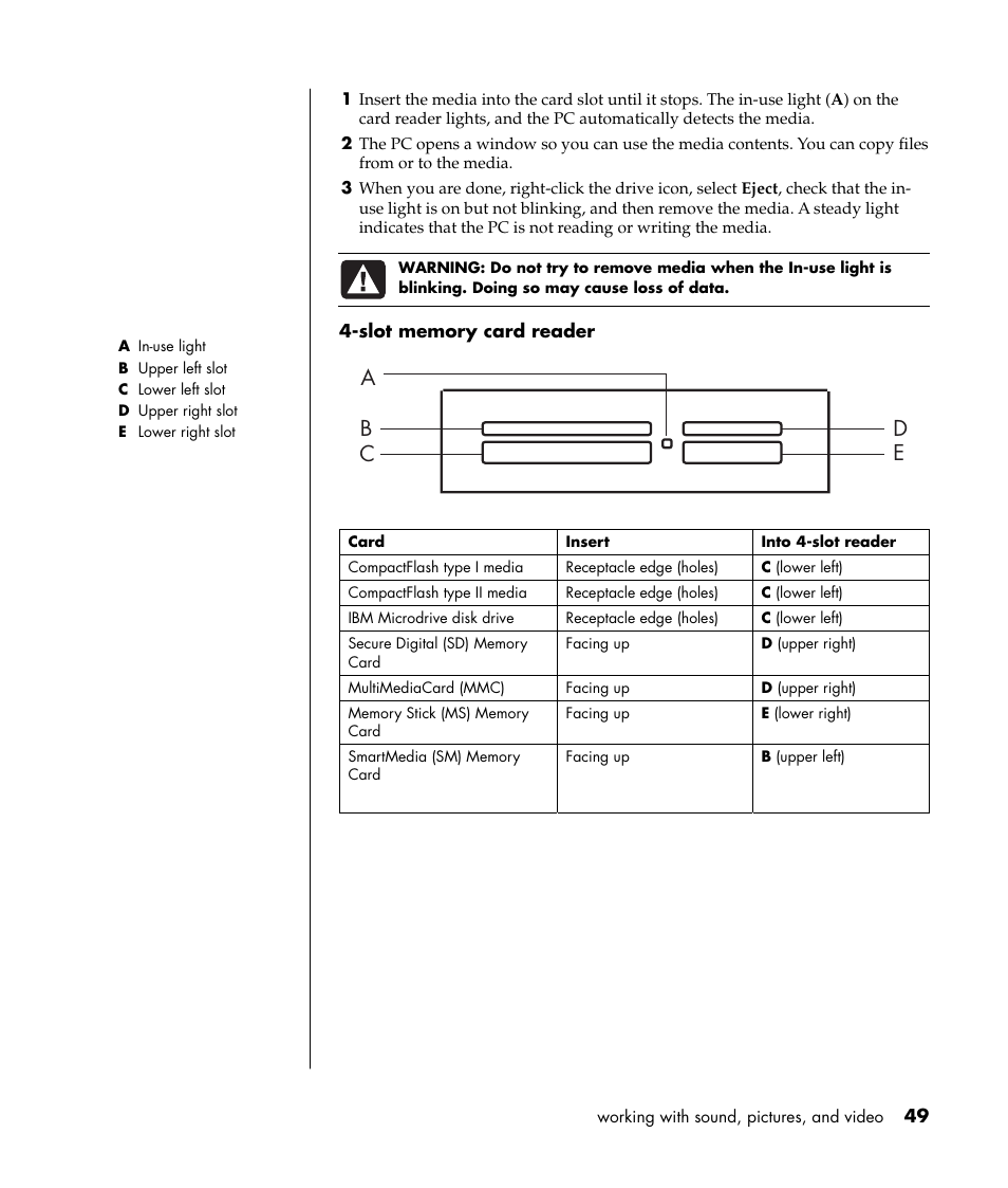 Ae d b c | HP Pavilion a387x Desktop PC User Manual | Page 57 / 158