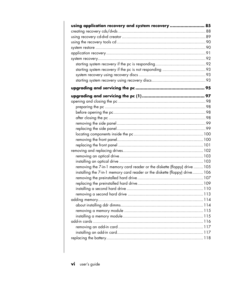 HP Pavilion a387x Desktop PC User Manual | Page 6 / 158
