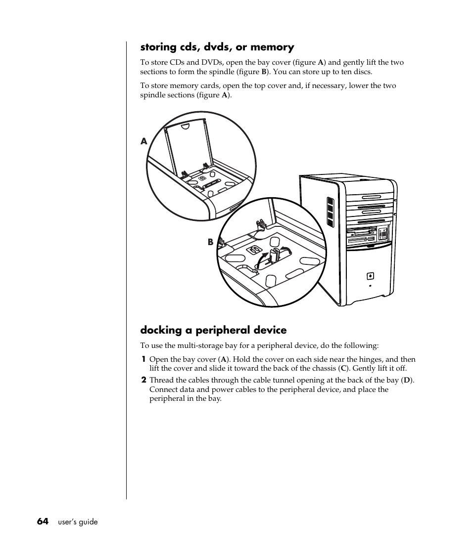 Docking a peripheral device | HP Pavilion a387x Desktop PC User Manual | Page 72 / 158