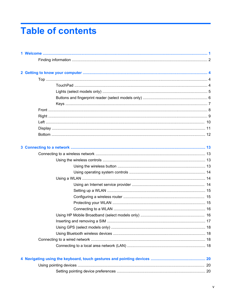 HP ProBook 430 G1 Notebook PC User Manual | Page 5 / 107