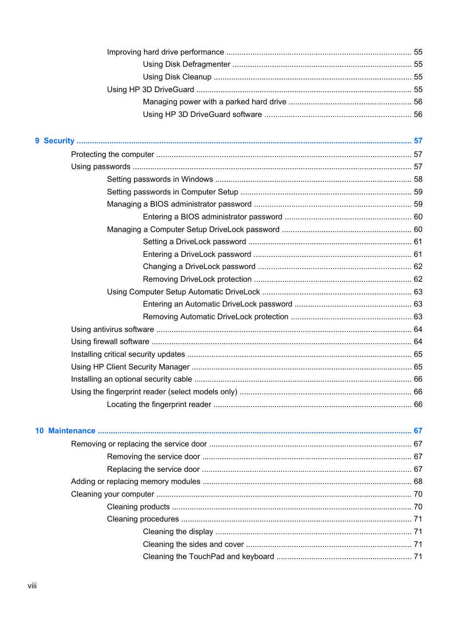 HP ProBook 430 G1 Notebook PC User Manual | Page 8 / 107