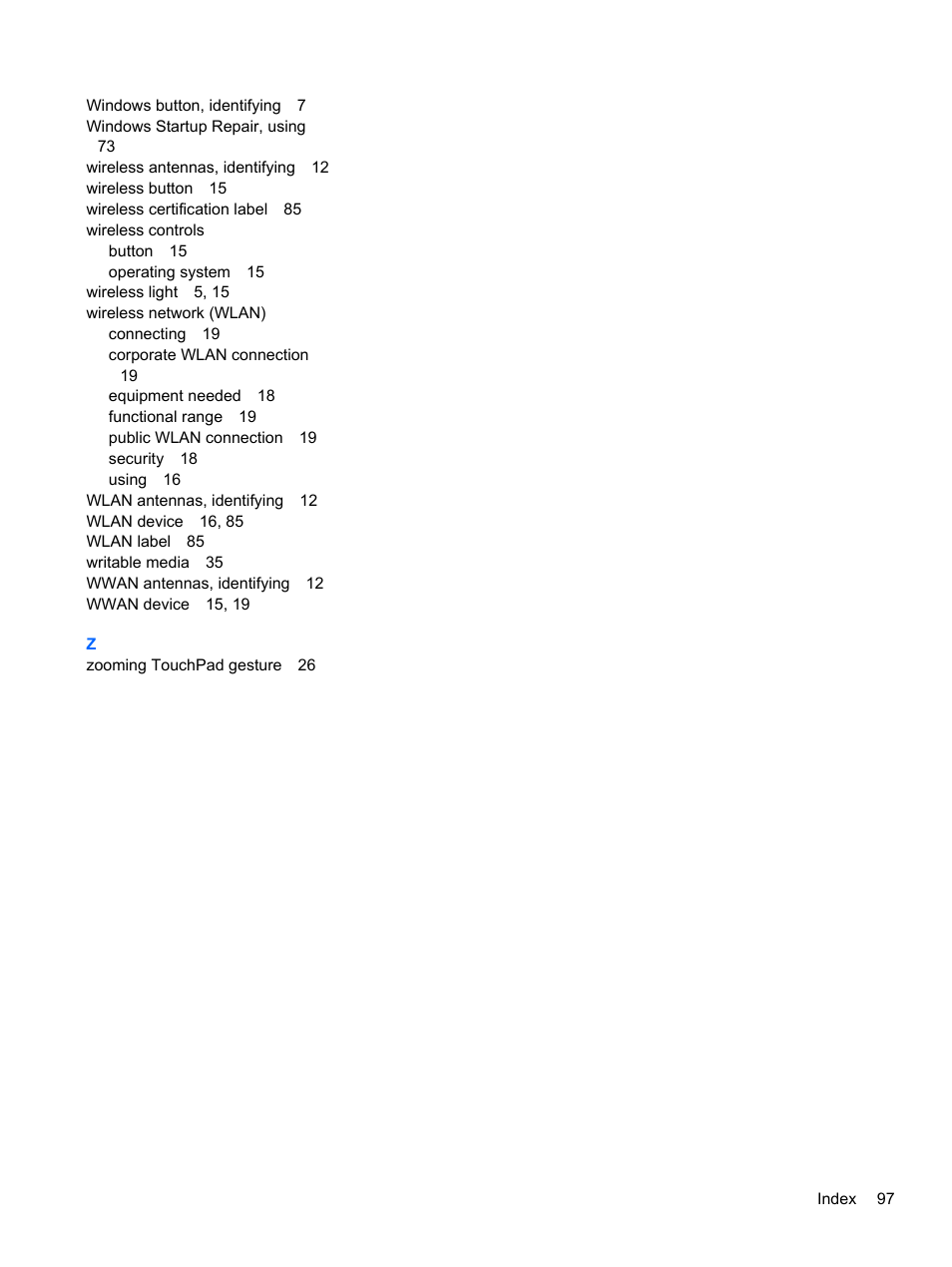 HP ZBook 17 Mobile Workstation User Manual | Page 107 / 107