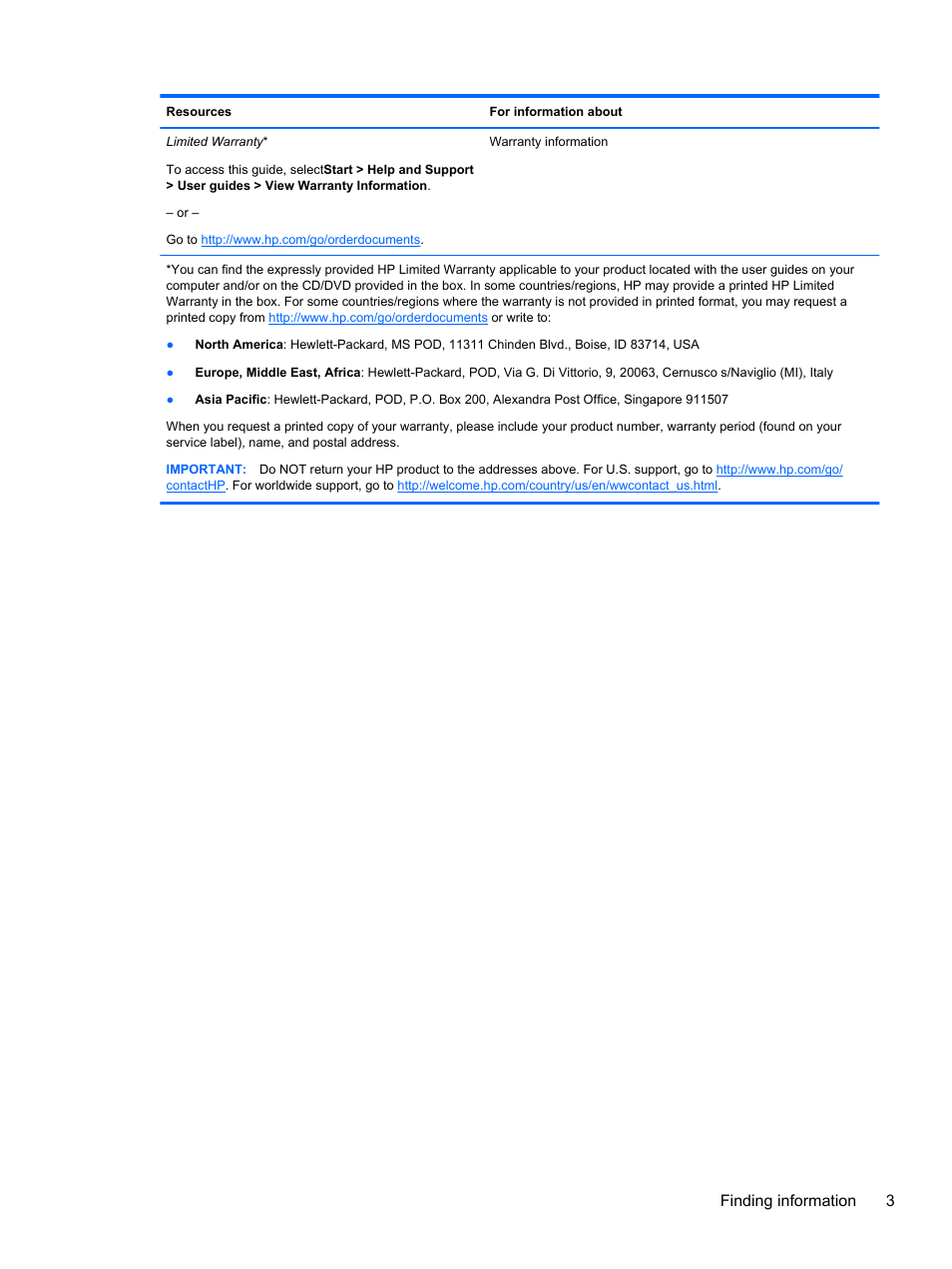 Finding information 3 | HP ZBook 17 Mobile Workstation User Manual | Page 13 / 107