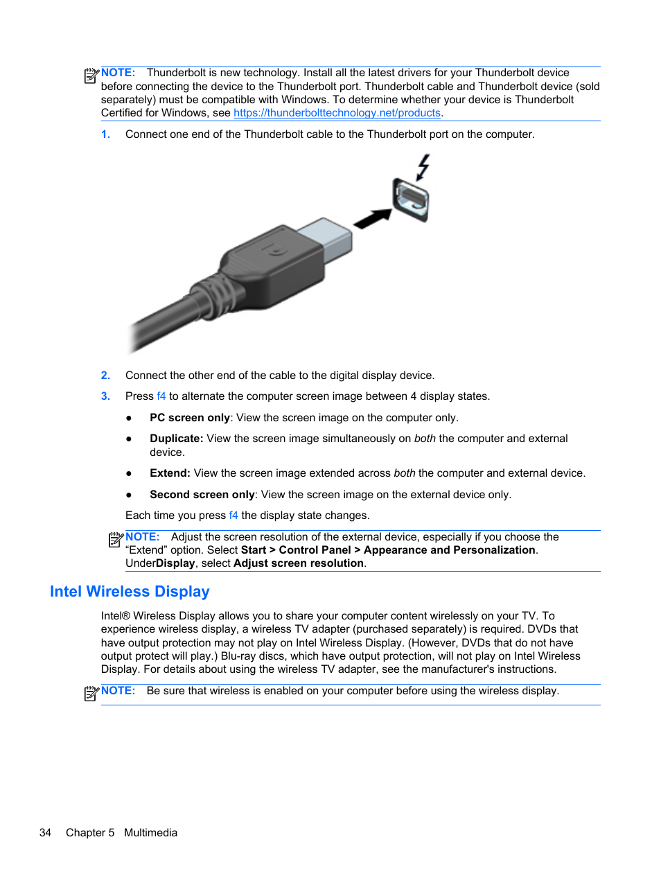 Intel wireless display | HP ZBook 17 Mobile Workstation User Manual | Page 44 / 107