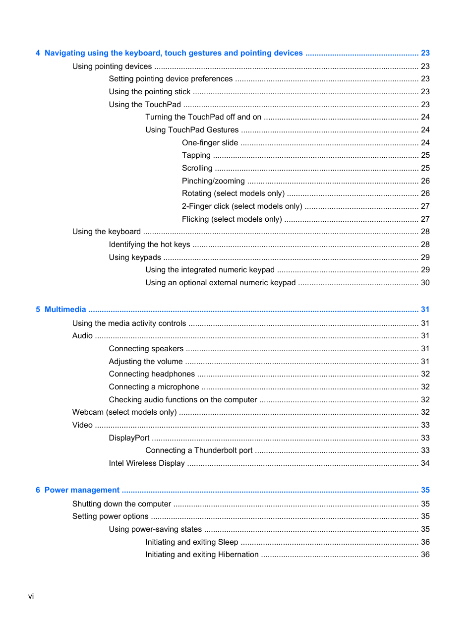 HP ZBook 17 Mobile Workstation User Manual | Page 6 / 107