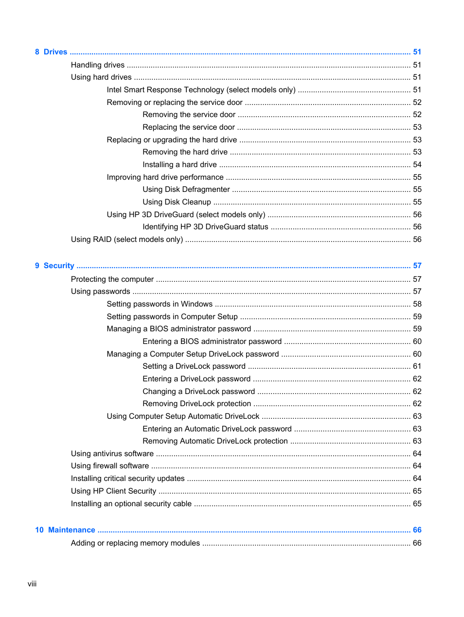 HP ZBook 17 Mobile Workstation User Manual | Page 8 / 107