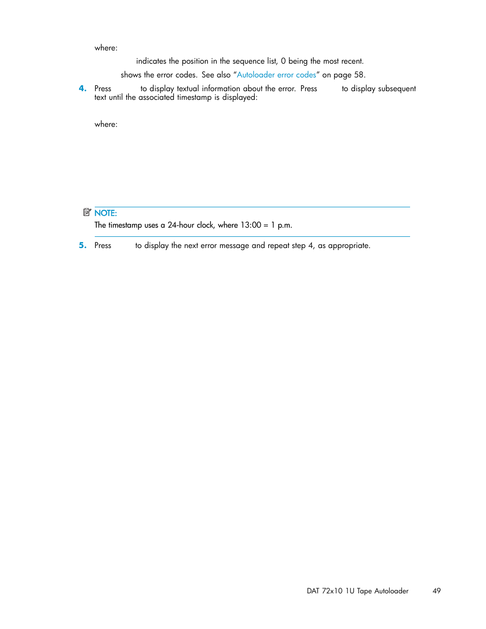 HP StorageWorks DAT 72x10 Tape Autoloader User Manual | Page 49 / 62