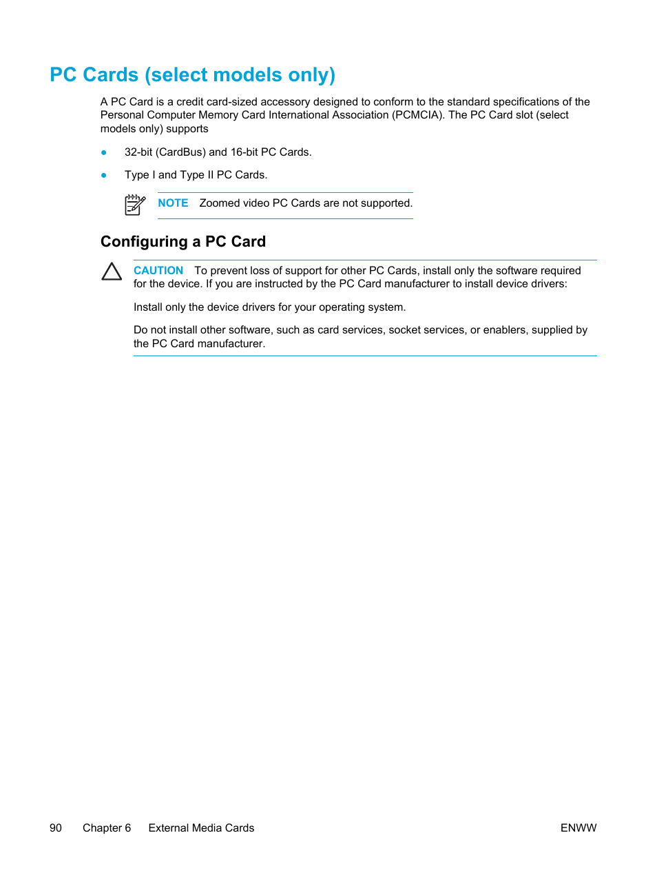Pc cards (select models only), Configuring a pc card | HP Compaq Presario V5000 CTO Notebook PC User Manual | Page 100 / 186