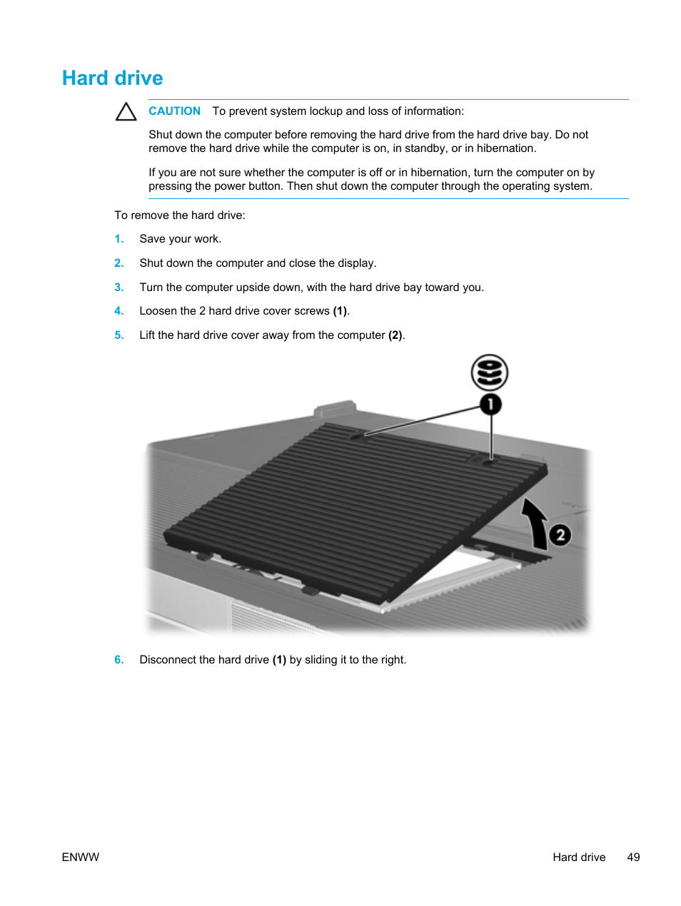 Hard drive | HP Compaq Presario V5000 CTO Notebook PC User Manual | Page 59 / 186
