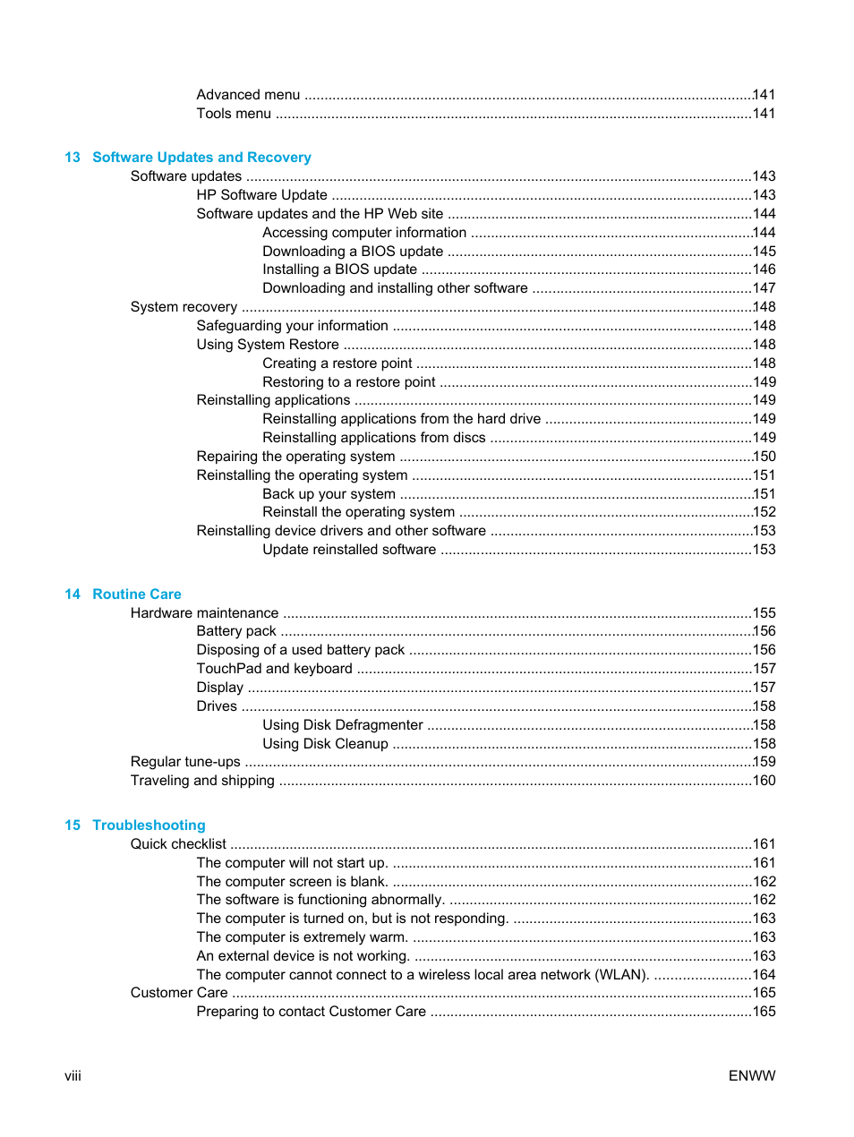 HP Compaq Presario V5000 CTO Notebook PC User Manual | Page 8 / 186