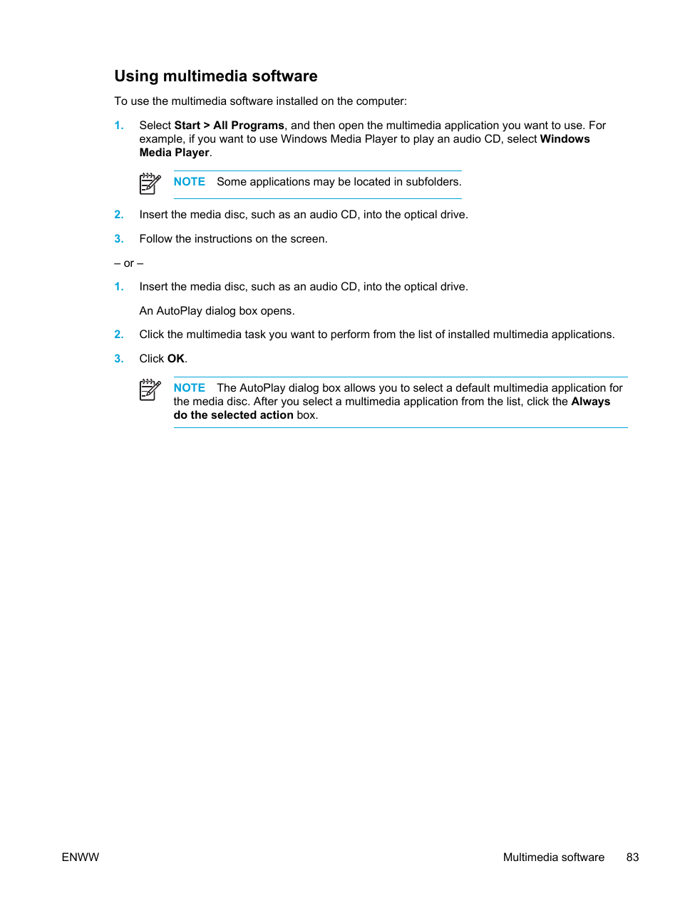 Using multimedia software | HP Compaq Presario V5000 CTO Notebook PC User Manual | Page 93 / 186