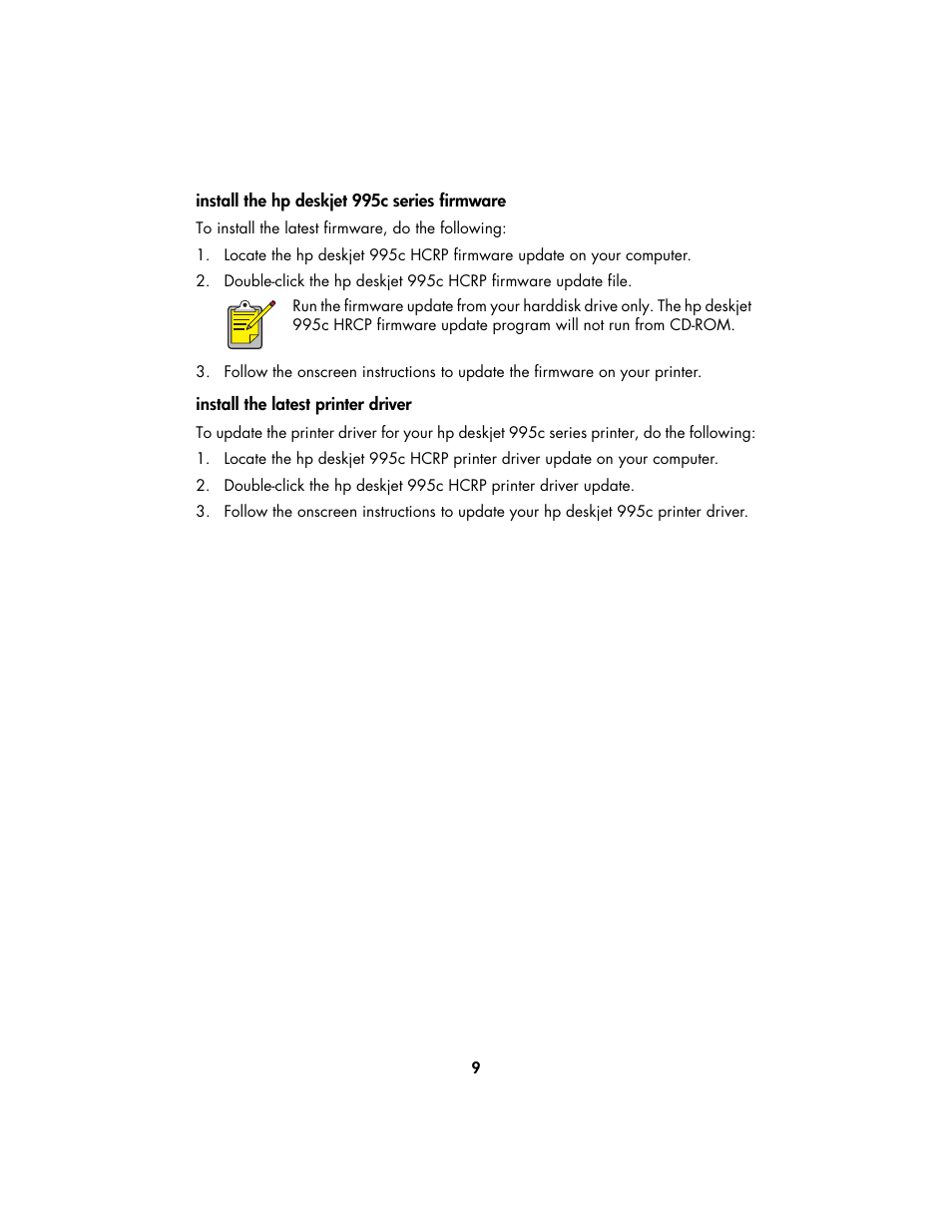 Install | HP Deskjet 995c Printer User Manual | Page 12 / 82