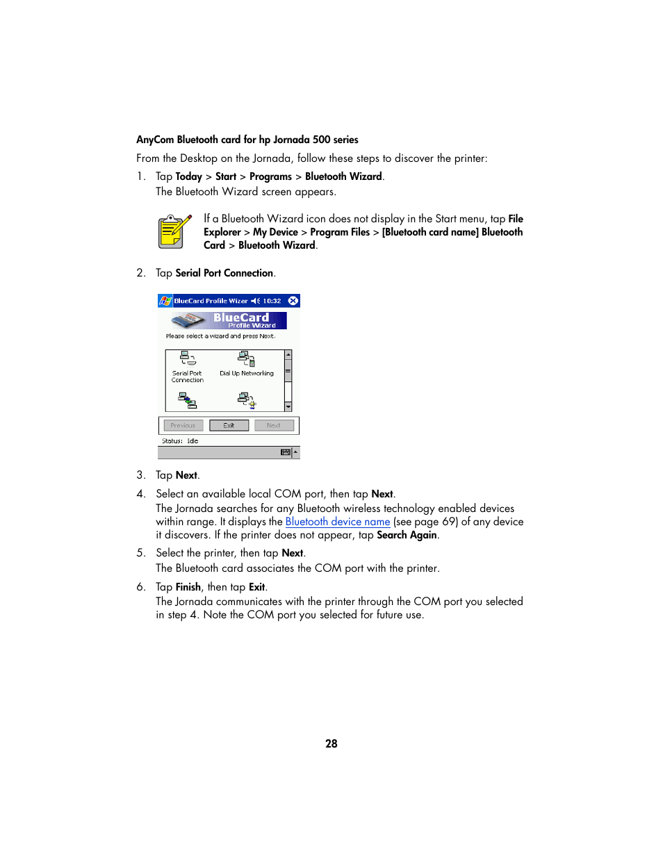 Anycom bluetooth card | HP Deskjet 995c Printer User Manual | Page 31 / 82