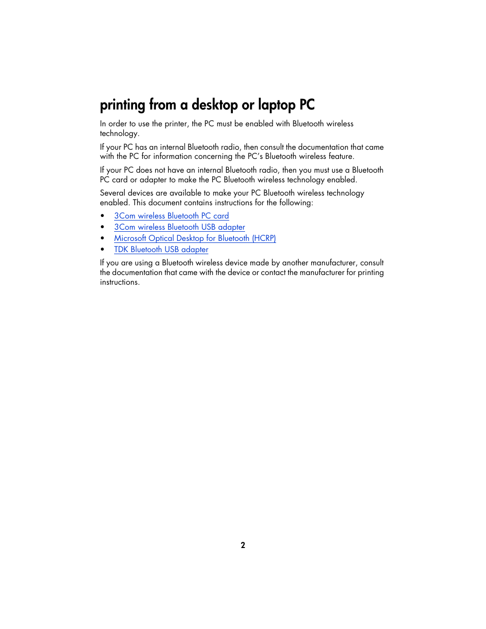 Printing from a desktop or laptop pc | HP Deskjet 995c Printer User Manual | Page 5 / 82