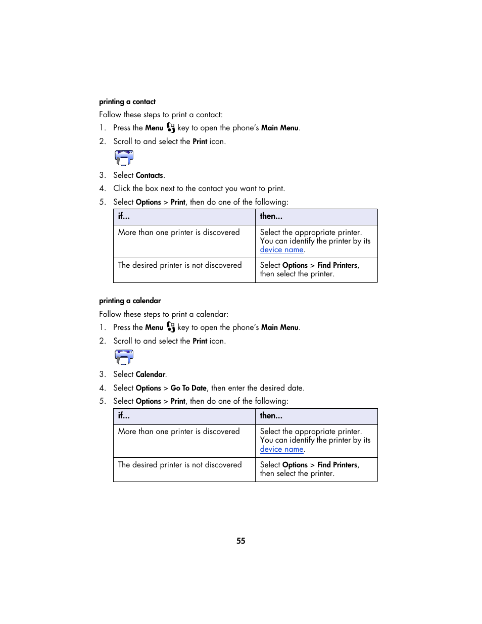Contact, Calendar | HP Deskjet 995c Printer User Manual | Page 58 / 82
