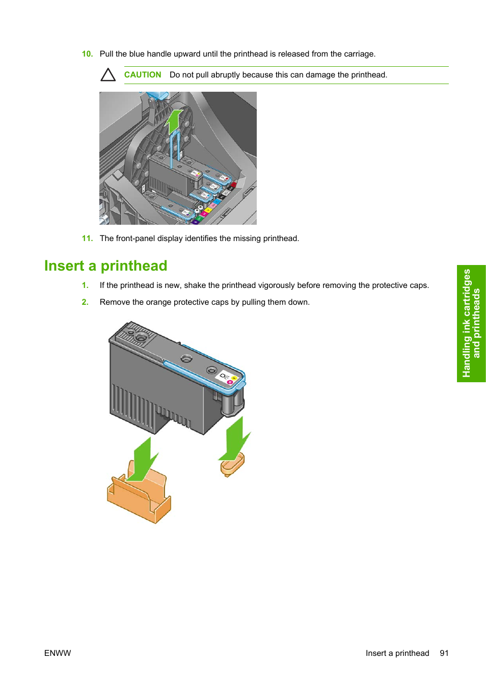 Insert a printhead | HP Designjet Z3100 Photo Printer series User Manual | Page 101 / 185