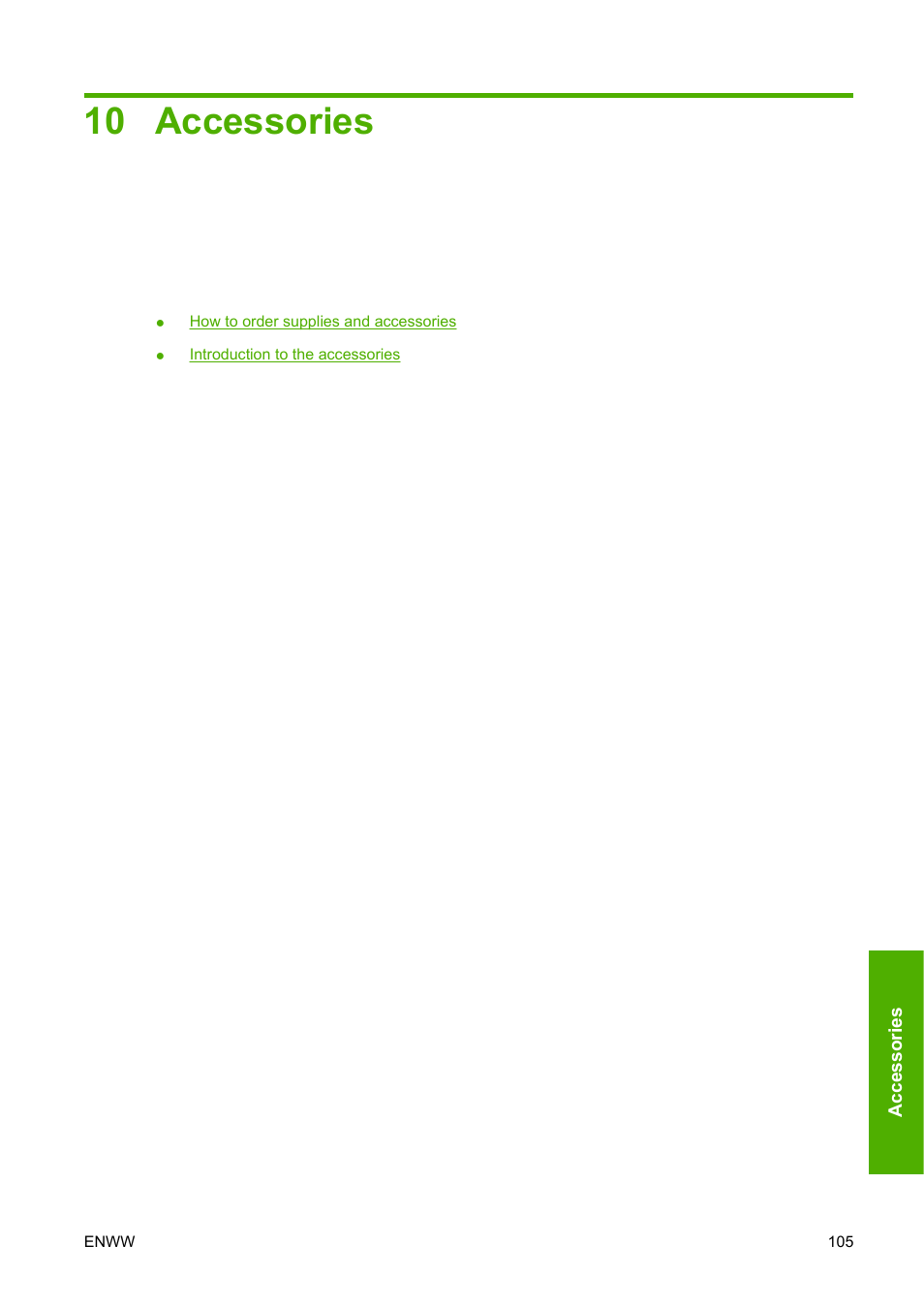 Accessories, 10 accessories | HP Designjet Z3100 Photo Printer series User Manual | Page 115 / 185